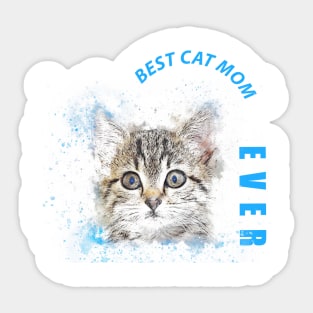 Vintage Best Cat Mom Ever T-Shirt Mother's And Cat Lovers Gift Sticker